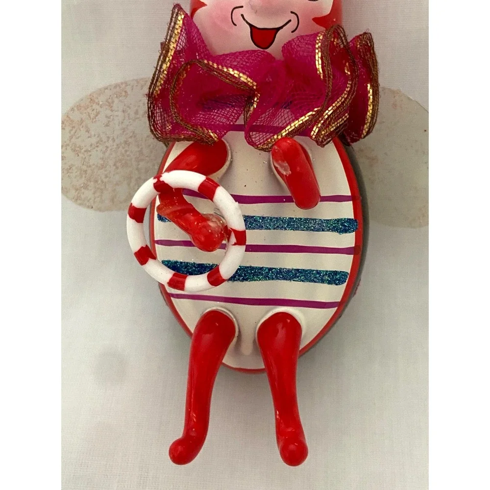 Vtg 2004 NEIMAN MARCUS Blown Glass BUG Glitter Christmas ORNAMENT